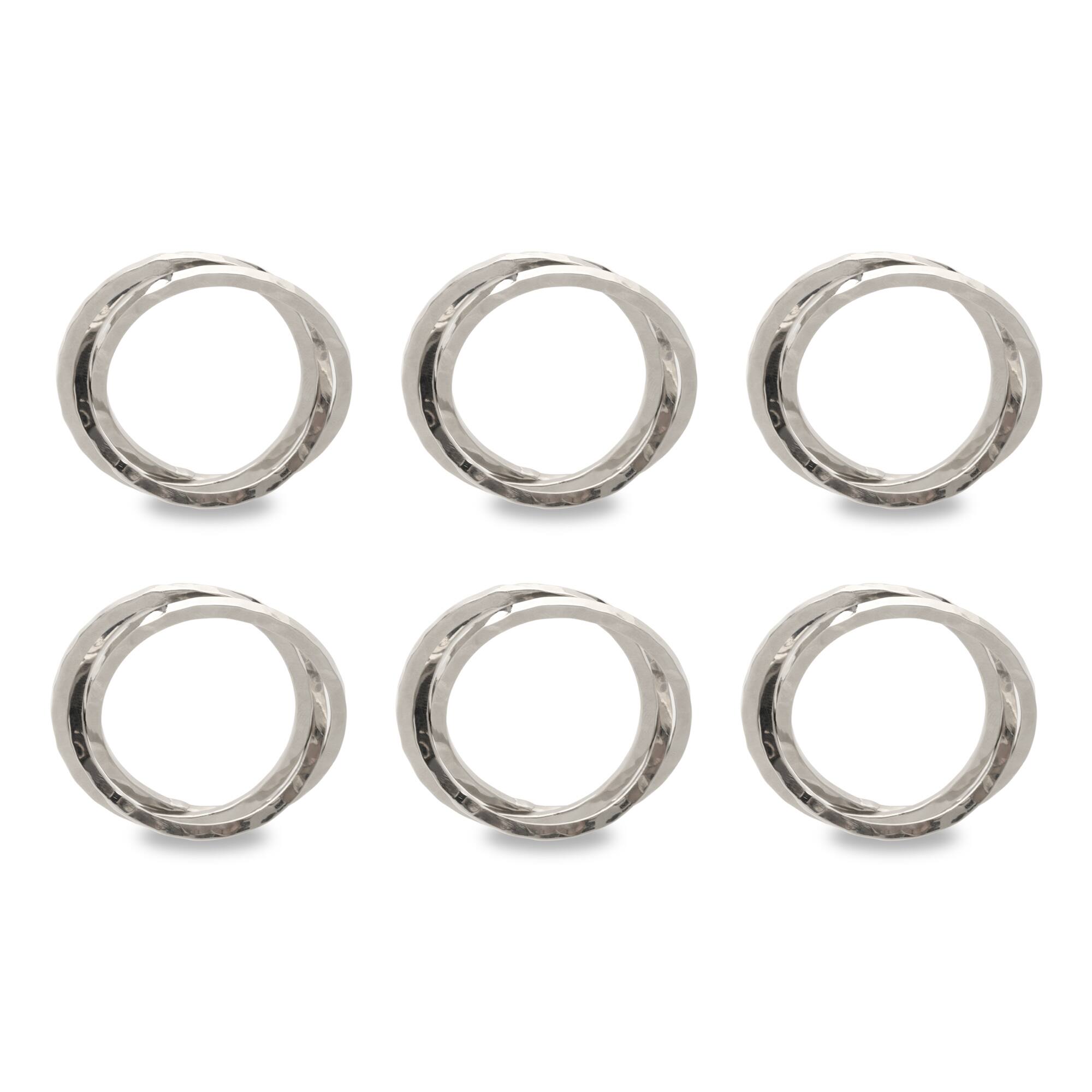 DII® Silver Intertwined Napkin Rings, 6ct.